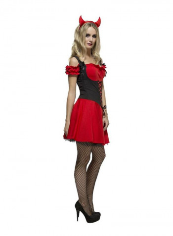 Fever Wicked Devil Attached Underskirt Costume With Horns L