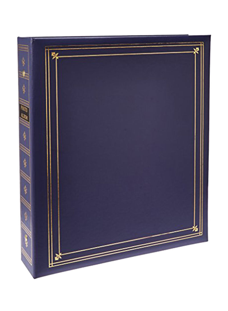 Leatherette Cover 3-Ring Bound Photo Album Blue 14X2.375X11.625inch