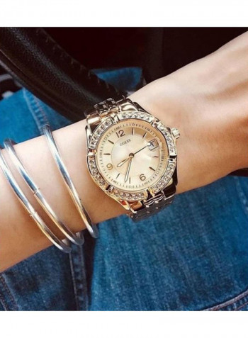Women's Stainless Steel Two-Tone Crystal Accented Watch