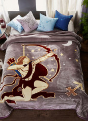 Sagittarius Pattern Warm Blanket Cotton Multicolour 200x230centimeter