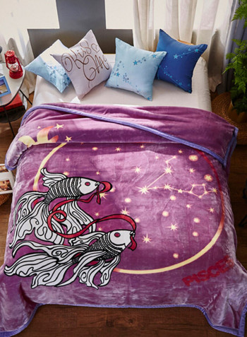 Soft Cartoon Pattern Warm Bed Blanket Cotton Multicolour 200x230centimeter
