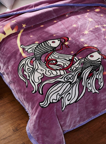 Soft Cartoon Pattern Warm Bed Blanket Cotton Multicolour 200x230centimeter