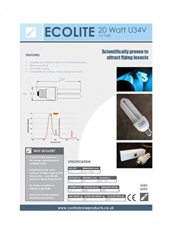 Replacement Tube Fluorescent Bulb White 20watts