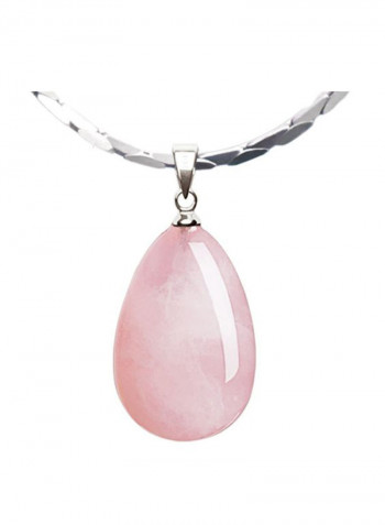 925 Sterling Silver Quartz Water Drop Pendant Necklace