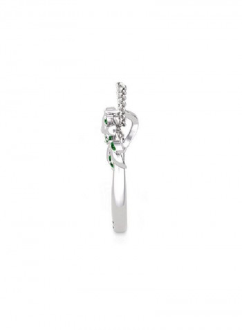 925 Sterling Silver Tsavorite Studded Pendant Necklace