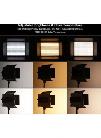 LED Photography Light With Barn Door 23.2x19.8cm Black/White