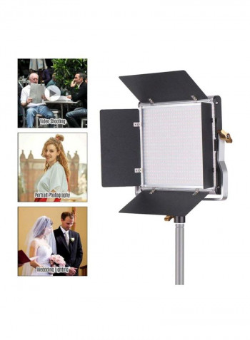 LED Photography Light With Barn Door 23.2x19.8cm Black/White