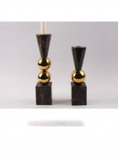 Marble Metal Candlestick Ornaments Multicolour 314x627millimeter