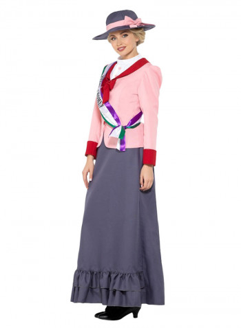 Deluxe Victorian Suffragette Costume With Sash And Hat L