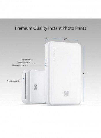 Mini 2 HD Wireless Mobile Instant Photo Printer White