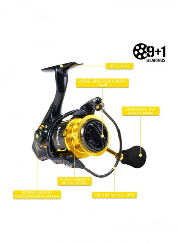 Spinning Fishing Reel With Bag 13x12.5x8cm
