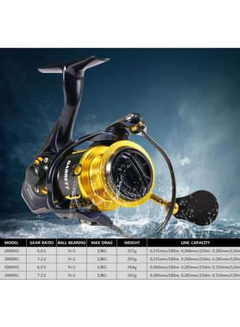 Spinning Fishing Reel With Bag 13x12.5x8cm