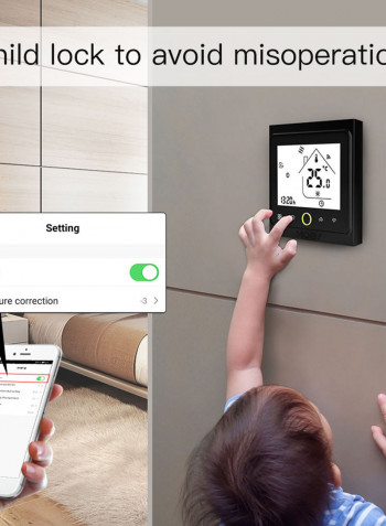 ZigBee Intelligent Thermostat Programmable Temperature Controller Black 11.00x6.00x9.10cm