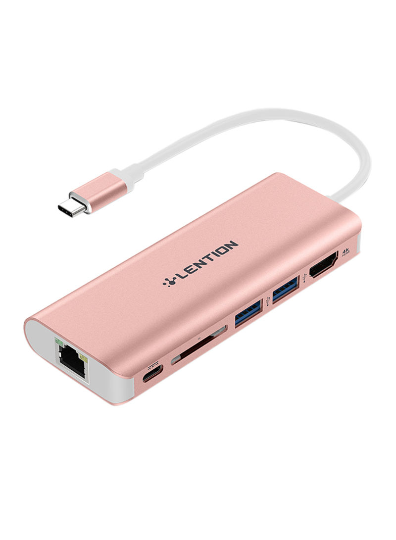Type-C USB Hub For Laptops Pink