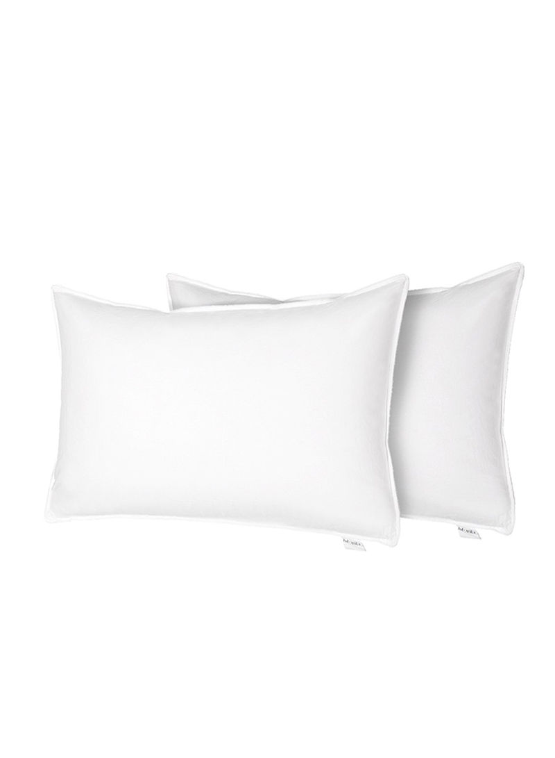 2-Piece Pillows Set Polyester White 91x51centimeter