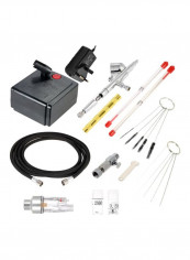 Dual Action Airbrush Air Compressor Kit Black/Silver/White 20x12x13centimeter