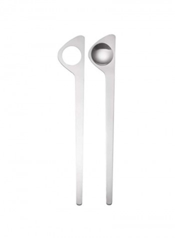 2-Piece Arne Jacobsen Salad Servers Silver 12.2inch