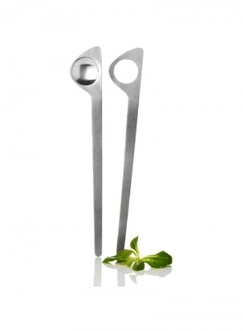 2-Piece Arne Jacobsen Salad Servers Silver 12.2inch