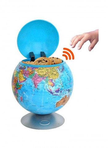 Motion Sensor Cookie Jar In Globe Blue/Pink/Yellow 9x9x10.1inch