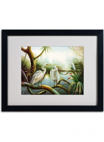 Three Herons Framed Wall Art Multicolour 16 x 20inch