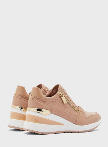 Lace Up Stylish High Top Sneaker Beige