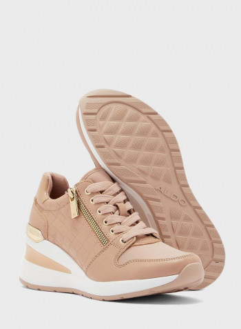 Lace Up Stylish High Top Sneaker Beige