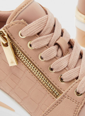 Lace Up Stylish High Top Sneaker Beige