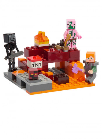 84-Piece Minecraft The Nether Fight Building Set 21139