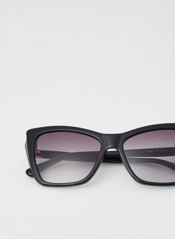 Women's Full Rim Acetate Modified Rectangle Sunglasses - Lens Size: 56 mm