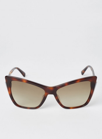 Women's Full Rim Acetate Modified Rectangle Sunglasses - Lens Size: 56 mm