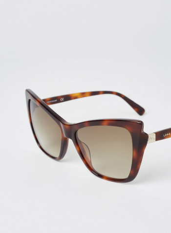 Women's Full Rim Acetate Modified Rectangle Sunglasses - Lens Size: 56 mm