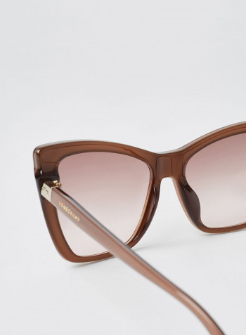 Women's Full Rim Acetate Modified Rectangle Sunglasses - Lens Size: 56 mm