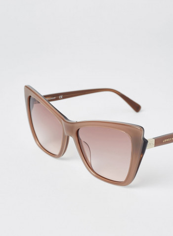 Women's Full Rim Acetate Modified Rectangle Sunglasses - Lens Size: 56 mm
