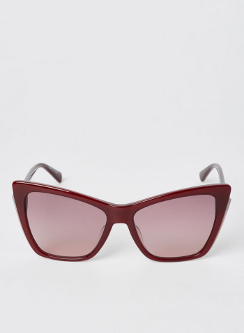 Women's Full Rim Acetate Modified Rectangle Sunglasses - Lens Size: 56 mm