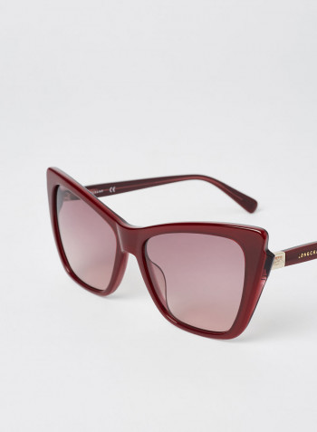 Women's Full Rim Acetate Modified Rectangle Sunglasses - Lens Size: 56 mm