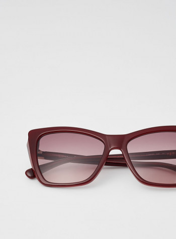 Women's Full Rim Acetate Modified Rectangle Sunglasses - Lens Size: 56 mm