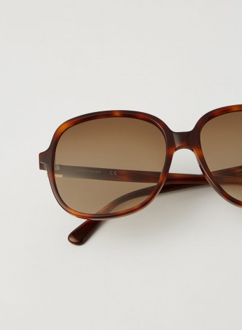 Women's Full Rim Acetate Modified Rectangle Sunglasses - Lens Size: 58 mm