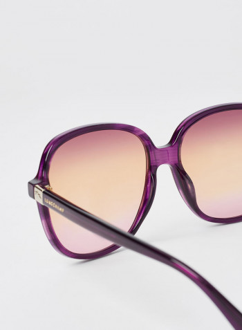 Women's Full Rim Acetate Modified Rectangle Sunglasses - Lens Size: 58 mm