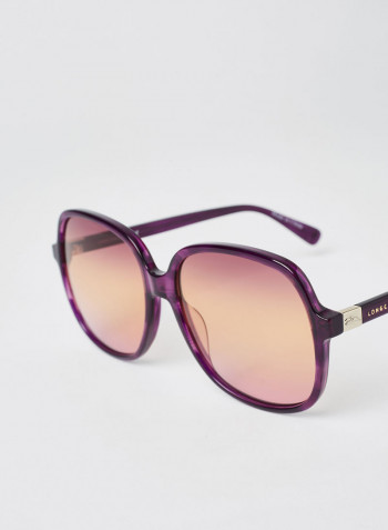 Women's Full Rim Acetate Modified Rectangle Sunglasses - Lens Size: 58 mm