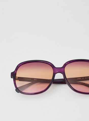 Women's Full Rim Acetate Modified Rectangle Sunglasses - Lens Size: 58 mm