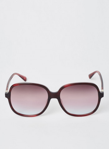 Women's Full Rim Acetate Modified Rectangle Sunglasses - Lens Size: 58 mm