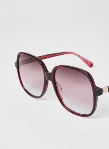 Women's Full Rim Acetate Modified Rectangle Sunglasses - Lens Size: 58 mm