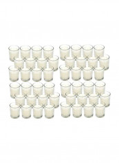 48-Piece Unscented Glass Filled Votive Candles White 13.5x6x9.5inch