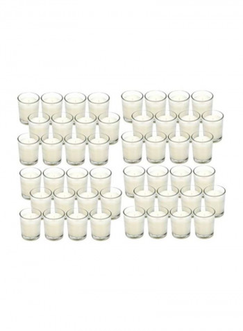 48-Piece Unscented Glass Filled Votive Candles White 13.5x6x9.5inch