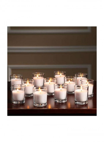 48-Piece Unscented Glass Filled Votive Candles White 13.5x6x9.5inch