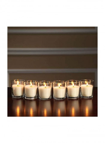 48-Piece Unscented Glass Filled Votive Candles White 13.5x6x9.5inch