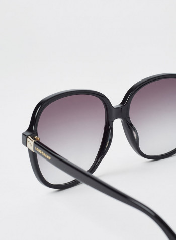 Women's Full Rim Acetate Modified Rectangle Sunglasses - Lens Size: 58 mm