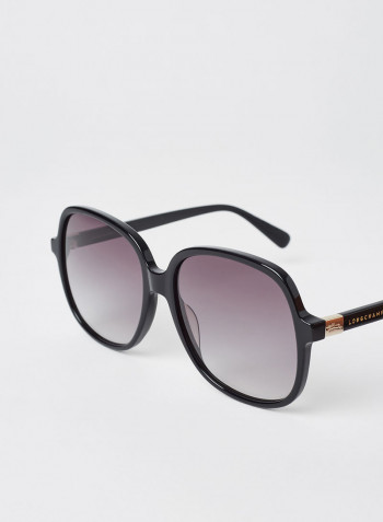 Women's Full Rim Acetate Modified Rectangle Sunglasses - Lens Size: 58 mm