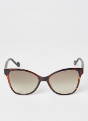 Women's Full Rim Injected Butterfly Sunglasses - Lens Size: 55 mm