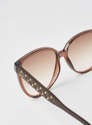 Women's Full Rim Injected Modified Rectangle Sunglasses - Lens Size: 57 mm